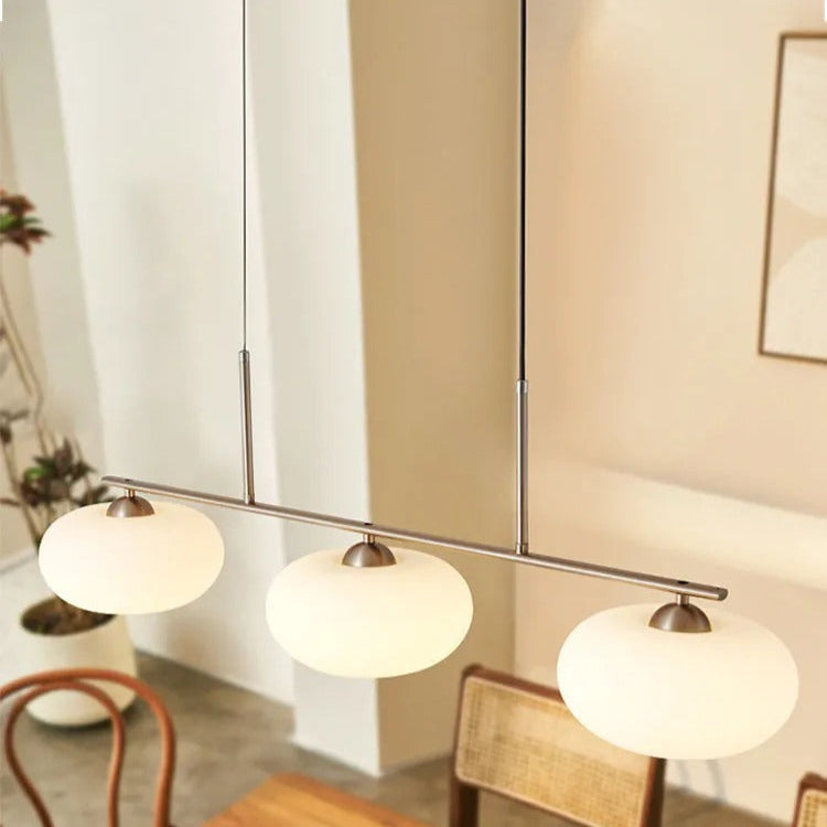 Warm Glow And Three Shades Cream Glass Pendant Light