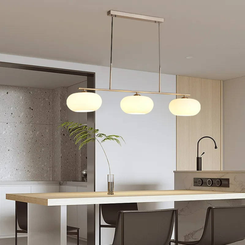 Warm Glow And Three Shades Cream Glass Pendant Light
