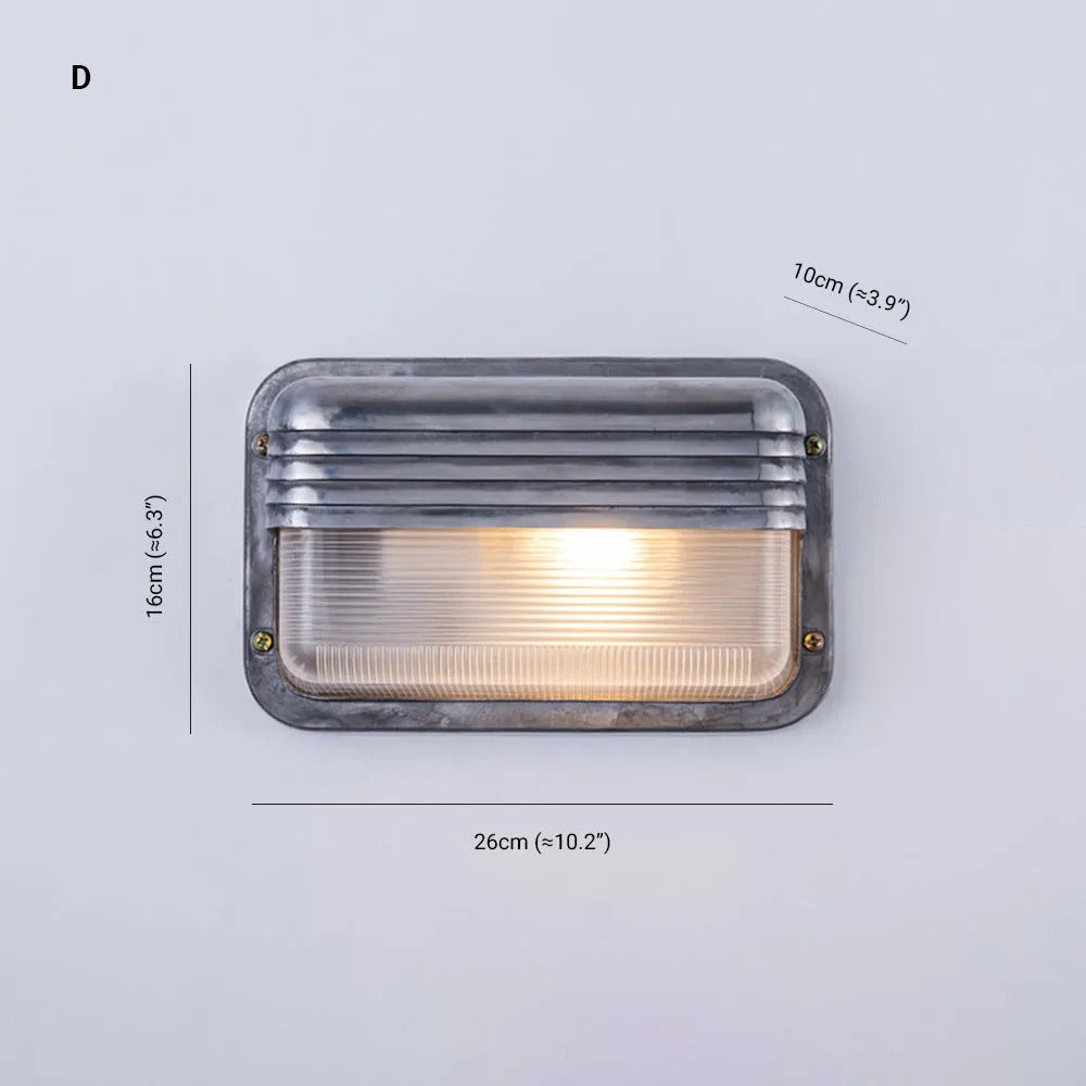 Metal And Glass Premium Geometric Outdoor Wall Light