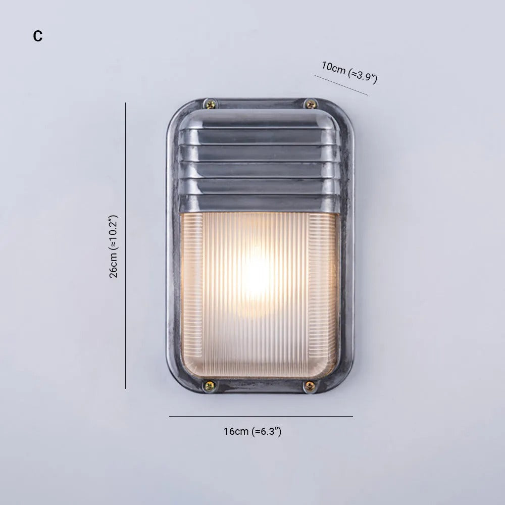 Metal And Glass Premium Geometric Outdoor Wall Light