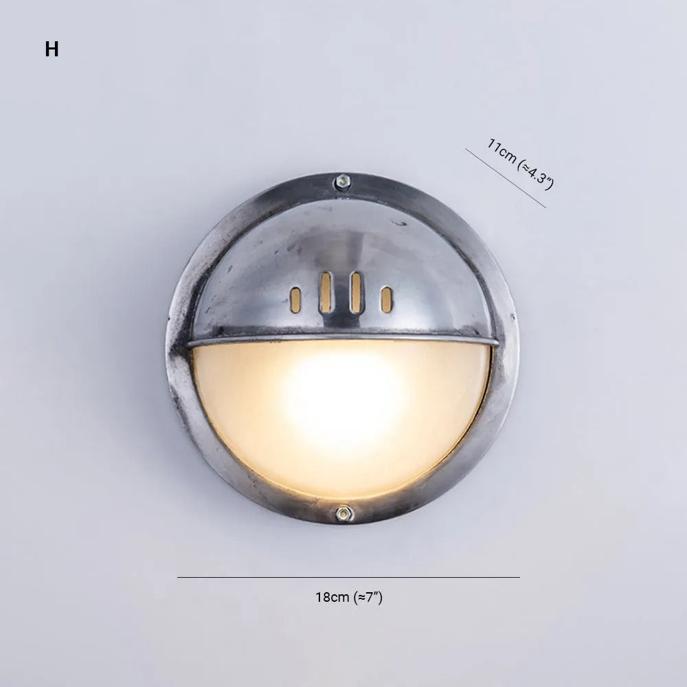 Metal And Glass Premium Geometric Outdoor Wall Light