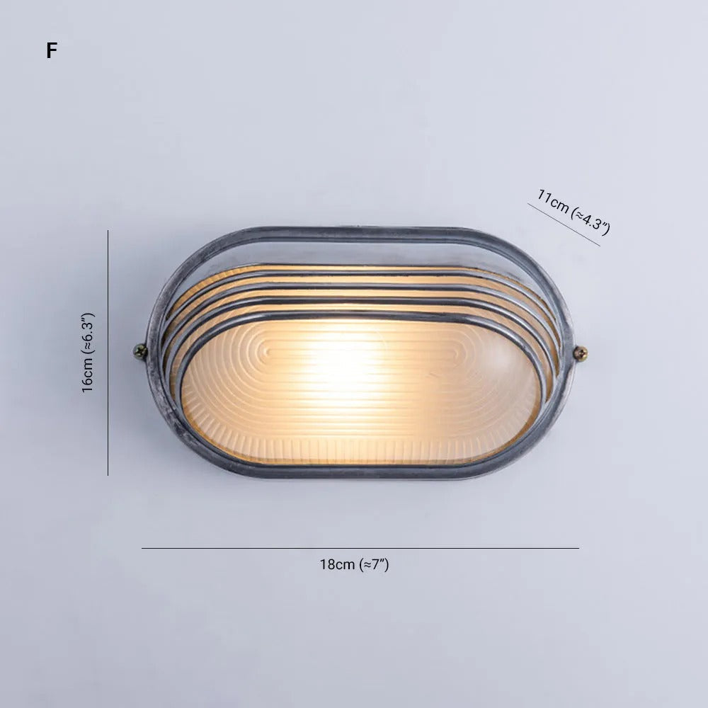 Metal And Glass Premium Geometric Outdoor Wall Light