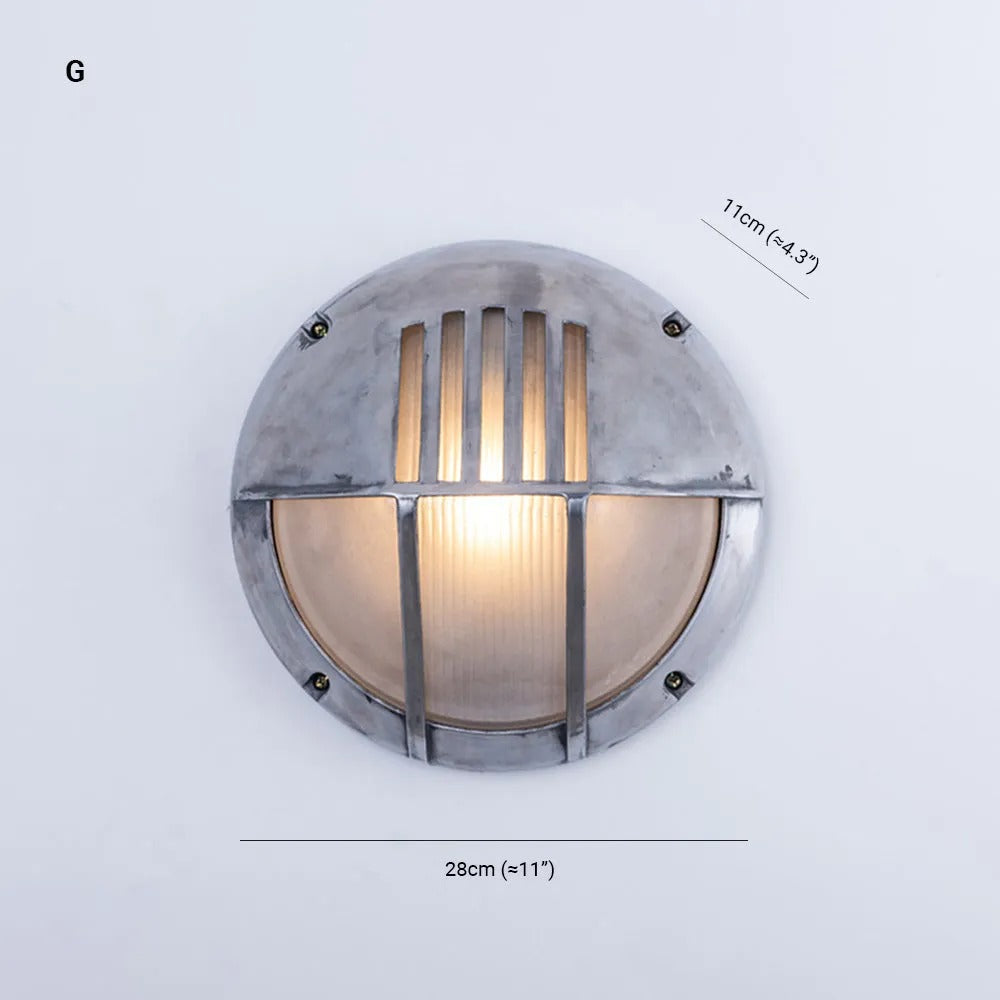 Metal And Glass Premium Geometric Outdoor Wall Light