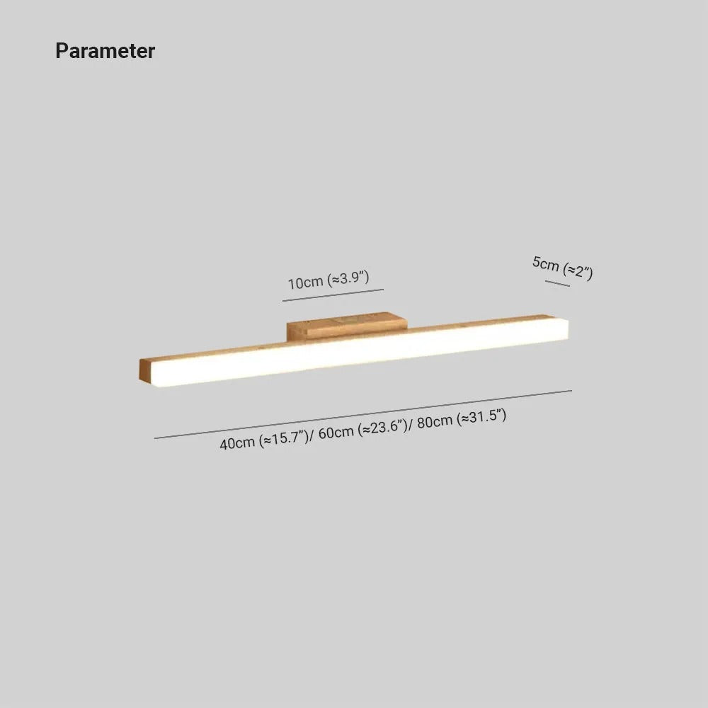 Linear Wall Light Minimalist Walnut Wood