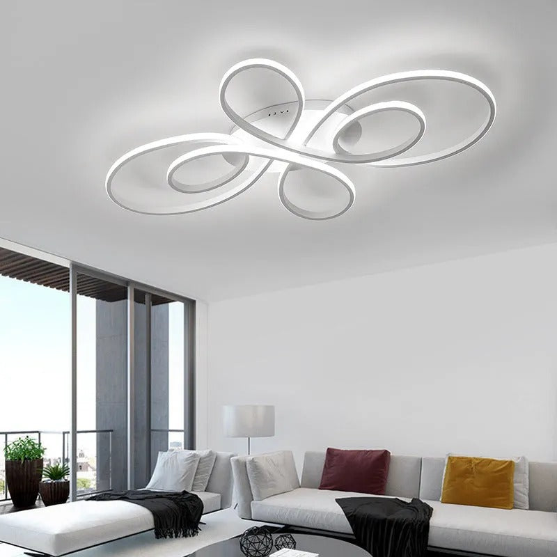 Dimmable Two Tone Modern LED Multi Ring Flush Mount Ceiling Light