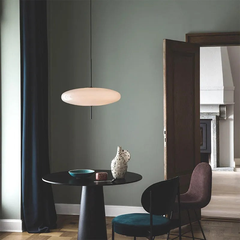 Bright White Shade Nordic Oval Pendant Light