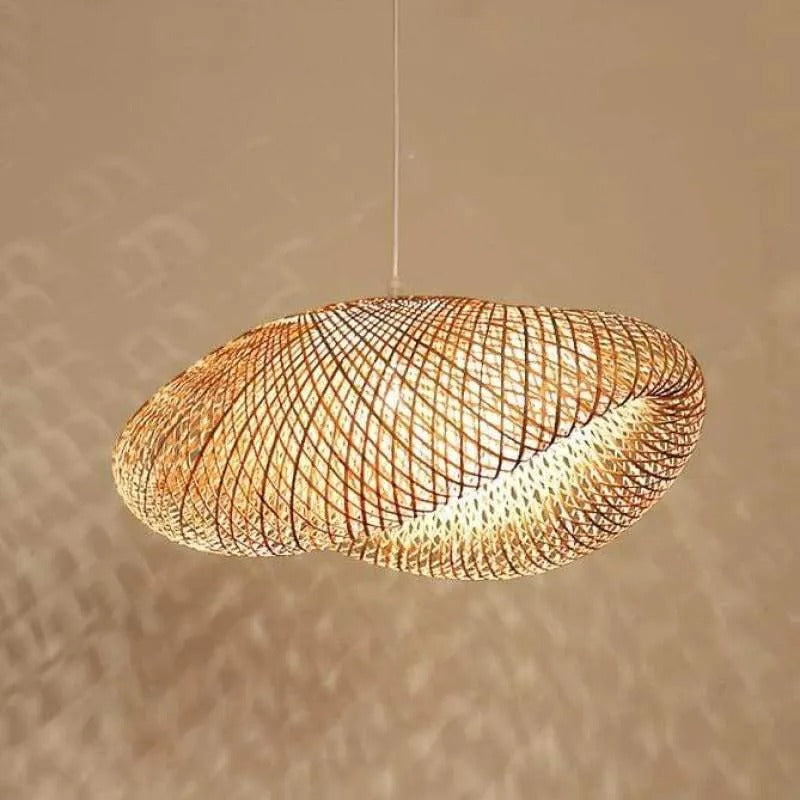 Dining Room Warm Glow Natural Bamboo Pendant Light