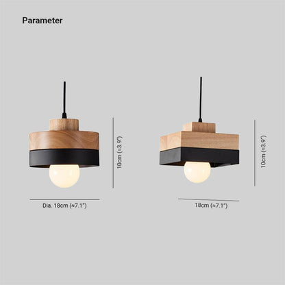 Wooden Minimalist Geometric Light Pendant For Living Rooms