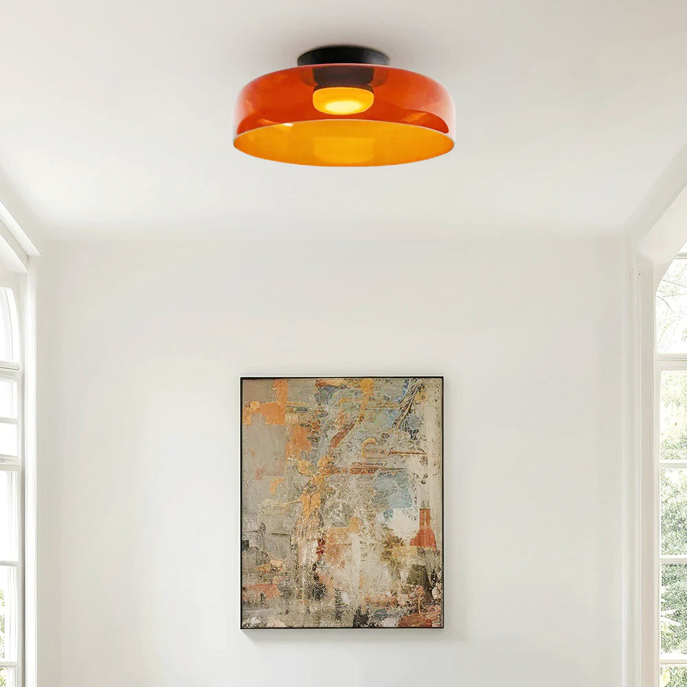 Modern Minimalist Luma Glass Flush Mount Ceiling Light