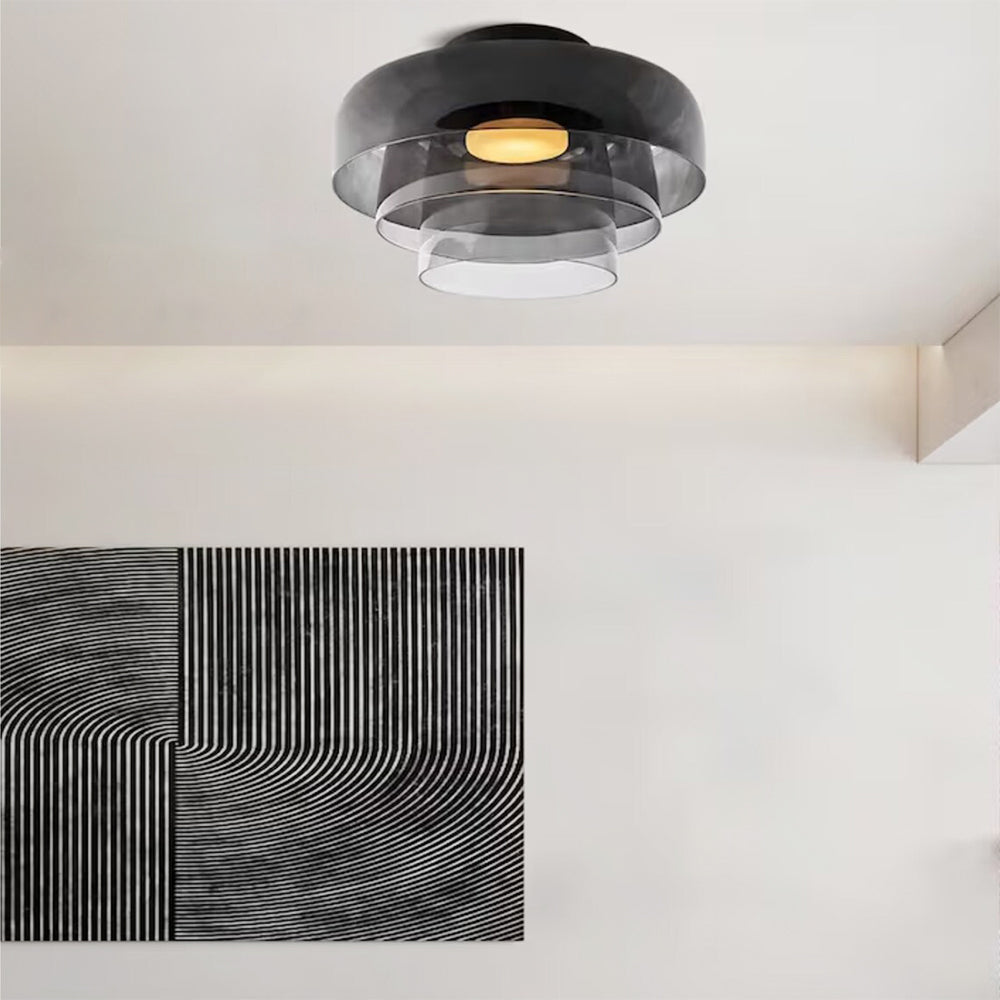 Modern Minimalist Luma Glass Flush Mount Ceiling Light