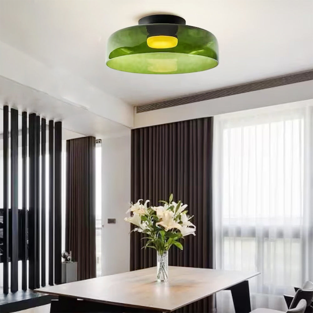 Modern Minimalist Luma Glass Flush Mount Ceiling Light