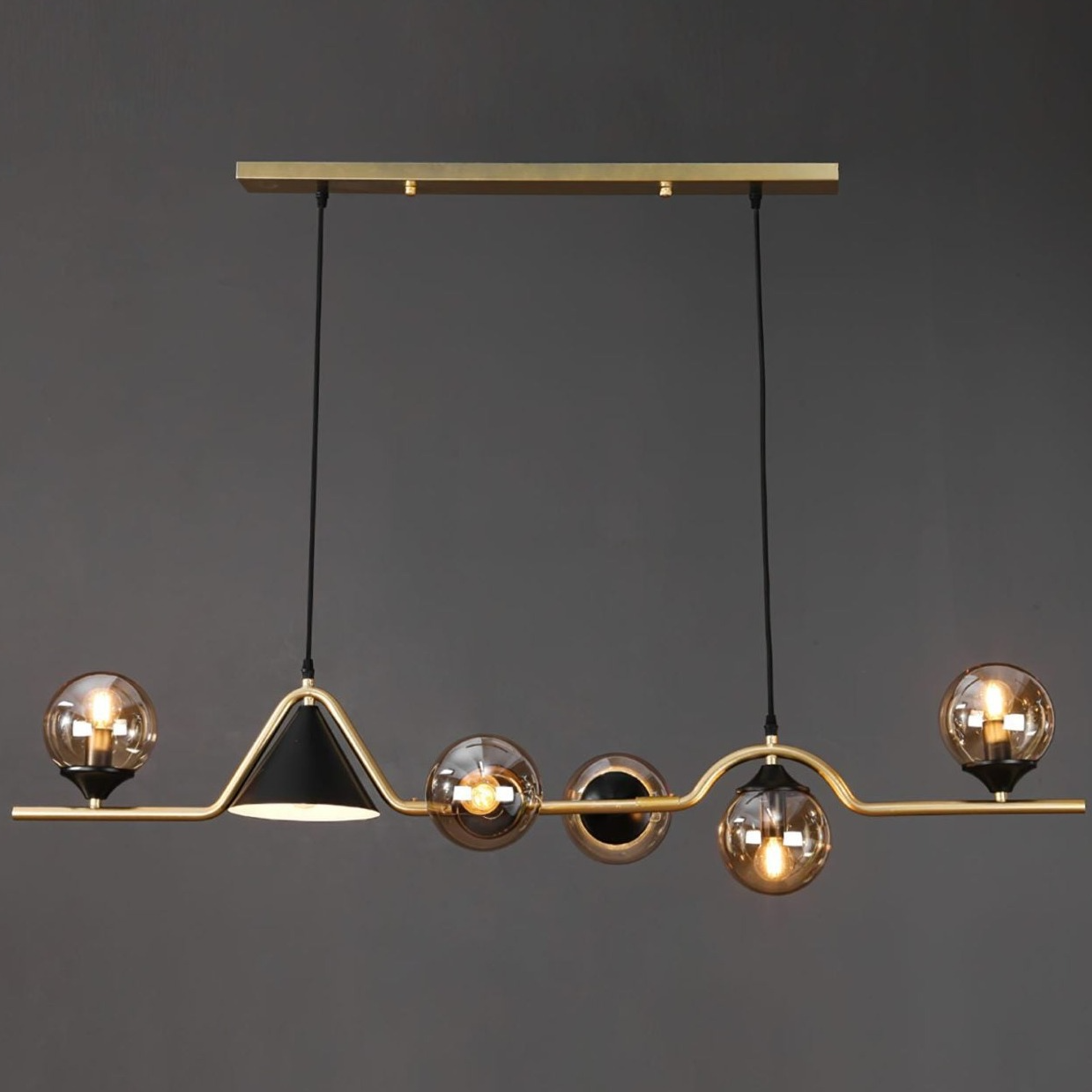 Modern Glass and Metal LED Pendant Lamp for Ambience Arisha