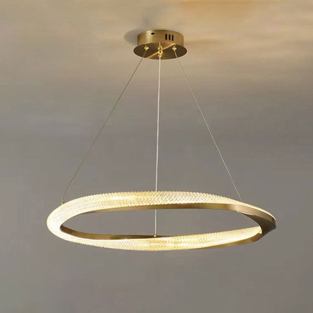 Pendant Light With Warm White Glow Half Ring