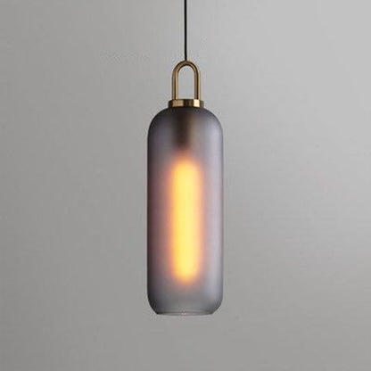 Rust Resistant Metal Frame Glass Cylinder Pendant Light