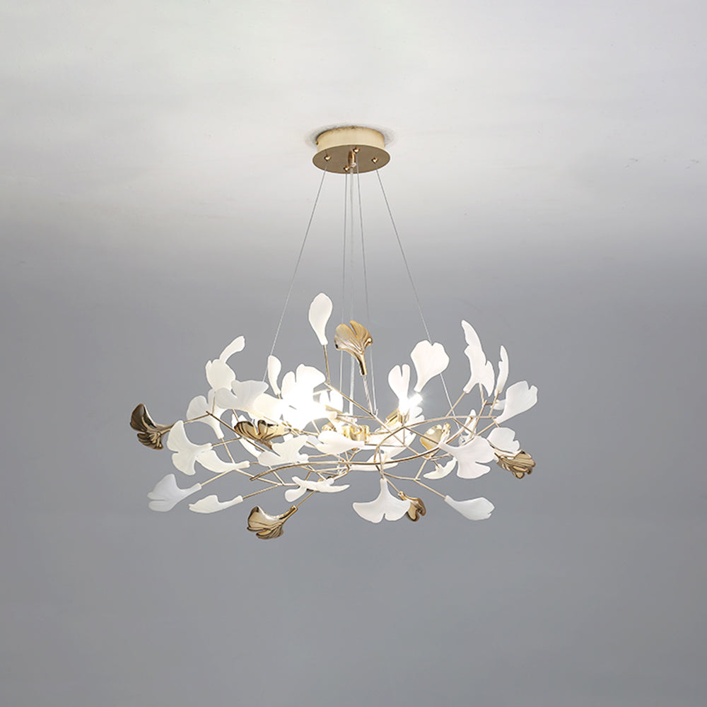 Pendant Light With Warm Illumination Ginkgo Leaf