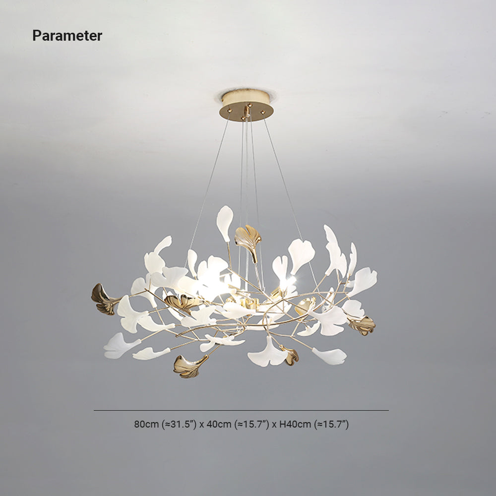 Pendant Light With Warm Illumination Ginkgo Leaf