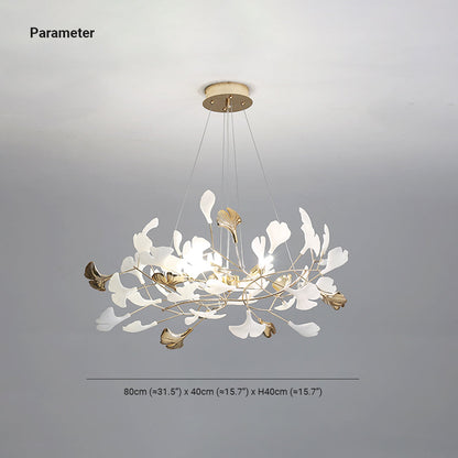 Pendant Light With Warm Illumination Ginkgo Leaf