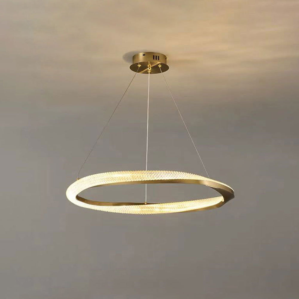 Pendant Light With Warm White Glow Half Ring