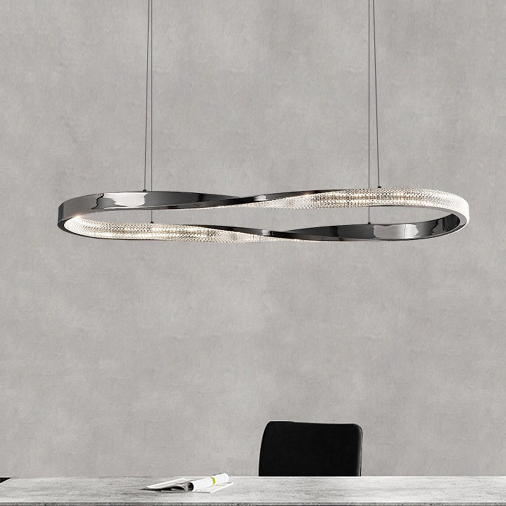 Pendant Light With Warm White Glow Half Ring