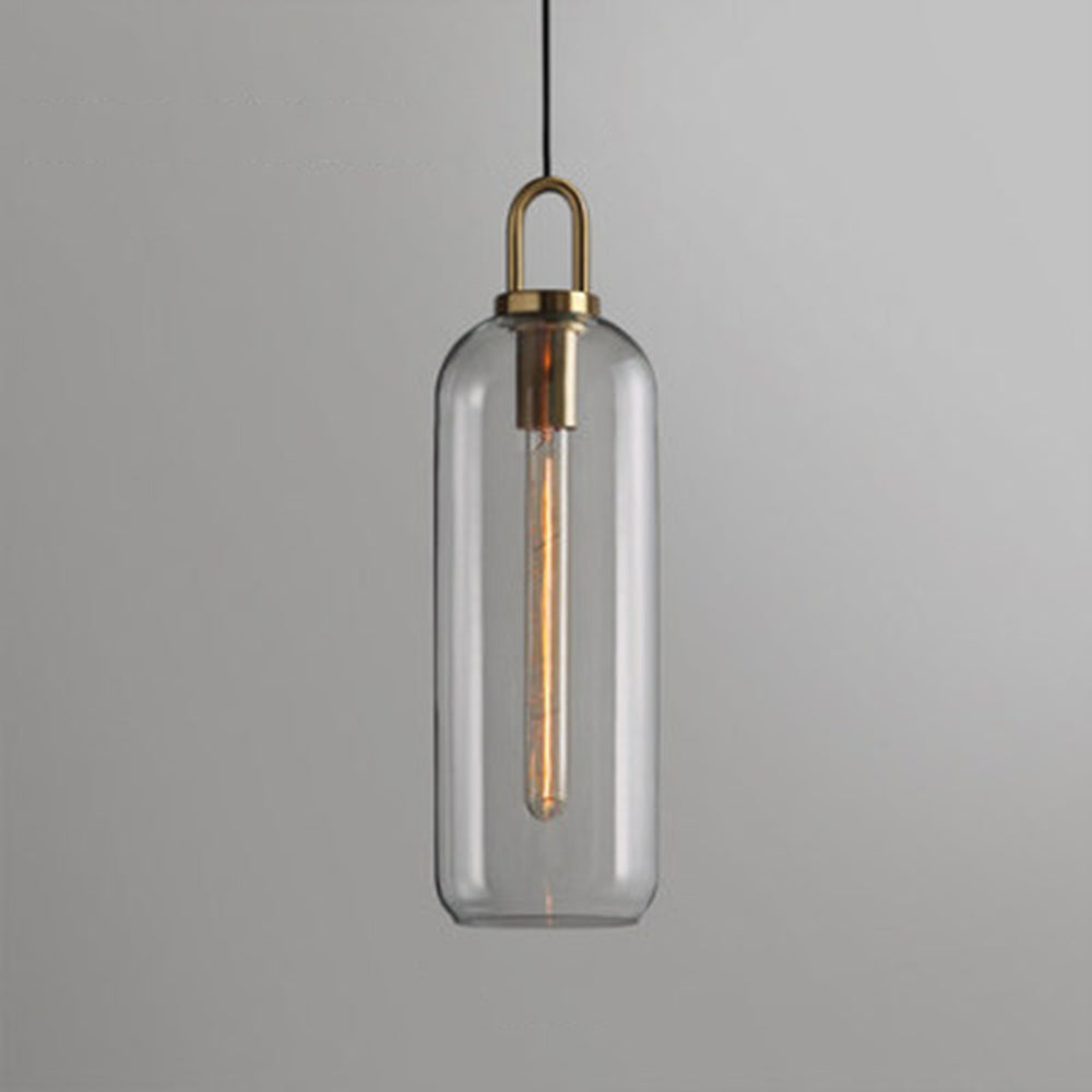 Rust Resistant Metal Frame Glass Cylinder Pendant Light