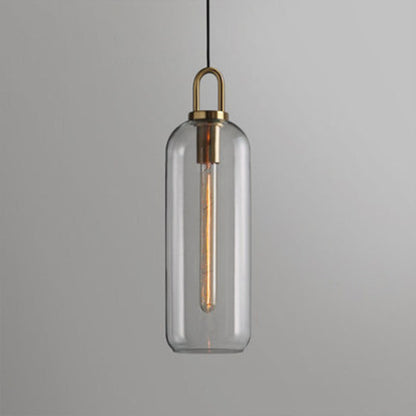 Rust Resistant Metal Frame Glass Cylinder Pendant Light