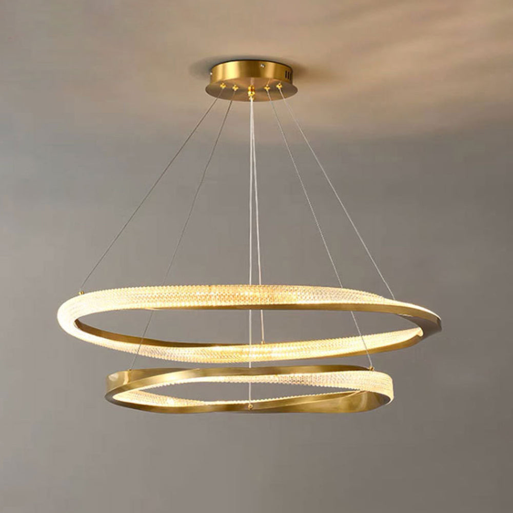 Pendant Light With Warm White Glow Half Ring