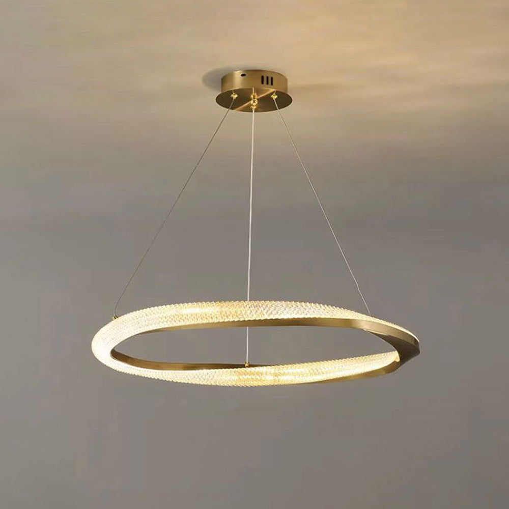 Pendant Light With Warm White Glow Half Ring