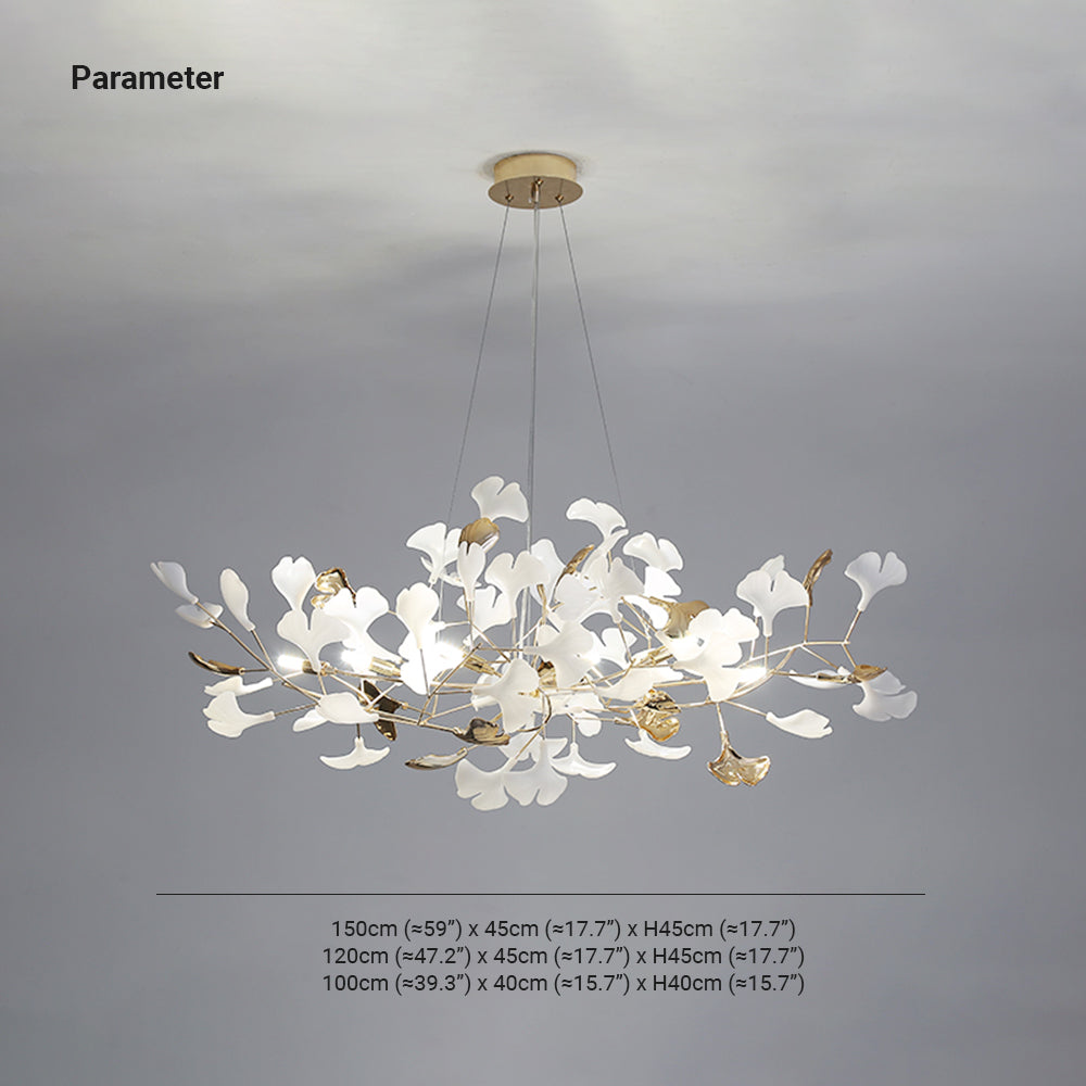 Pendant Light With Warm Illumination Ginkgo Leaf