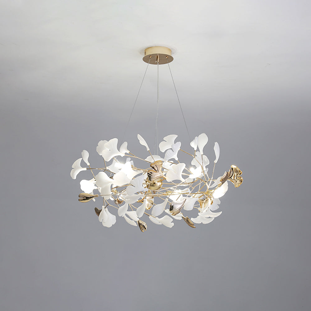 Pendant Light With Warm Illumination Ginkgo Leaf