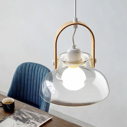 Ambient Glow Minimalist Glass Bowl Pendant Light