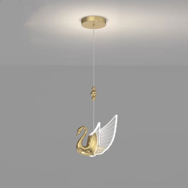 Elegant Accent Two Tone Swan Pendant Light