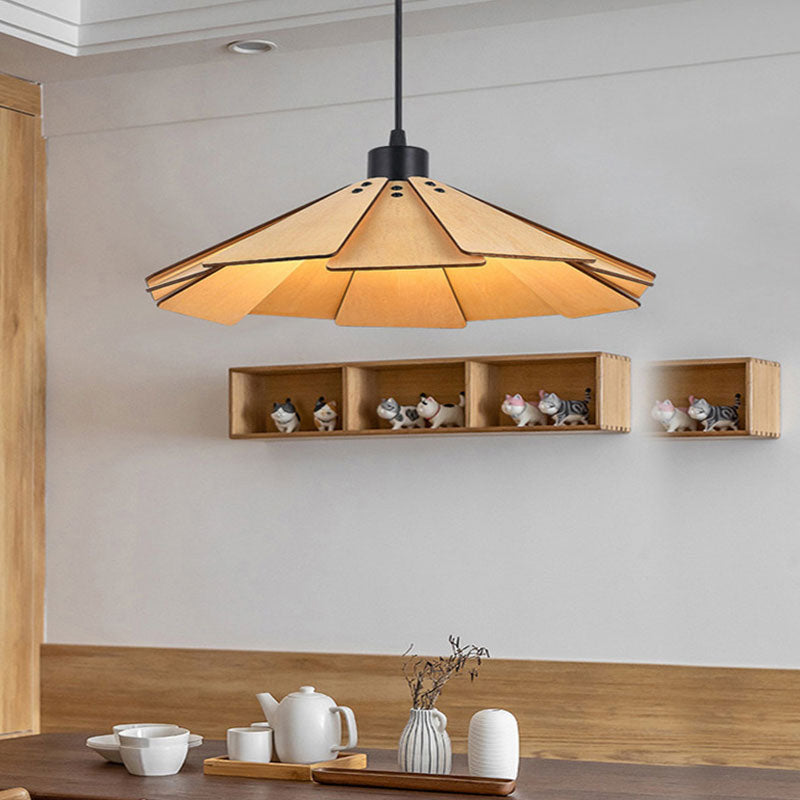Modern Metal and Wood Retro Pendant Light Fixture
